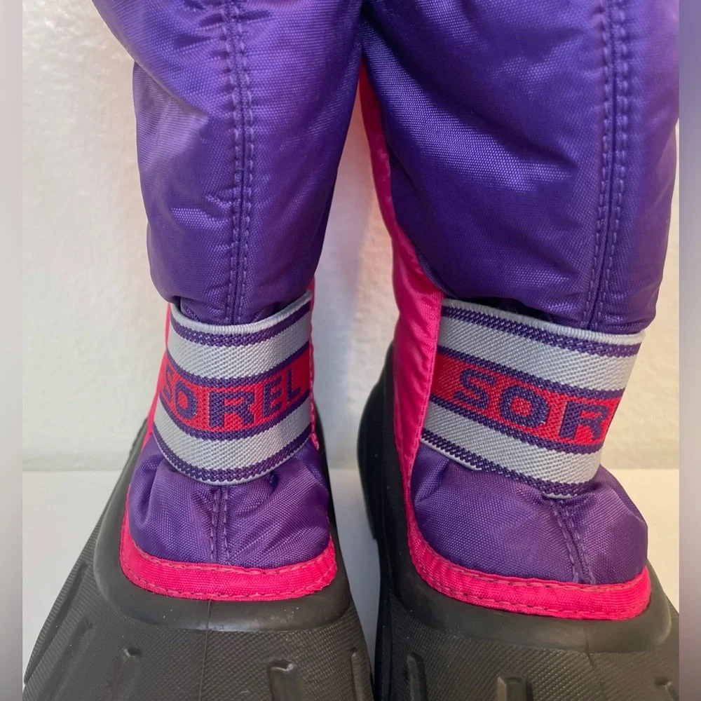 Sorel Flurry Youth Pink‎ and Purple Snow Boots Size 1